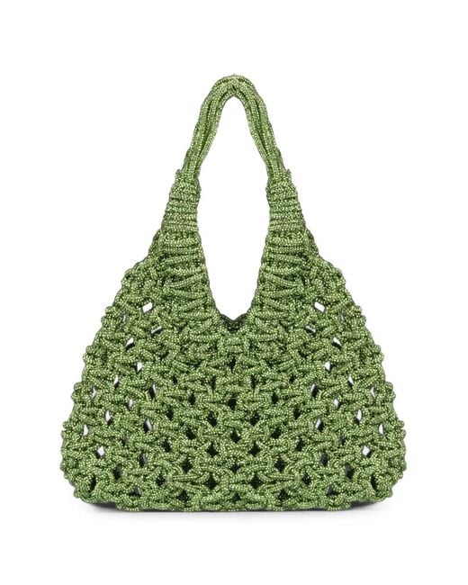 HIBOURAMA Green Vannifique Crystal-Embellished Tote Bag