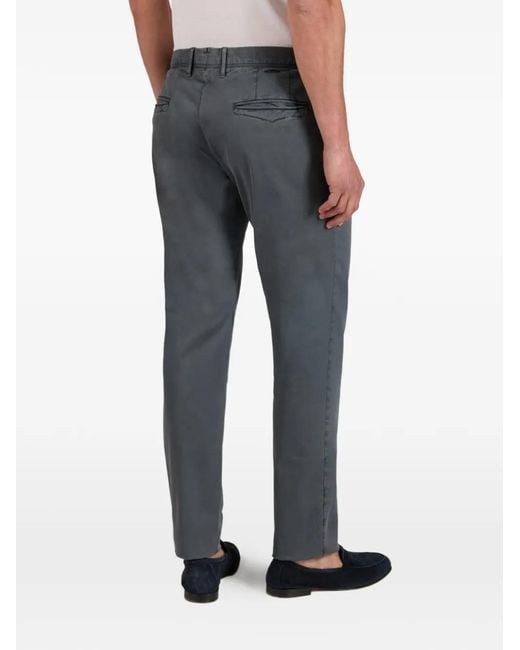Incotex Gray Gabardine Slim-Fit Trousers for men