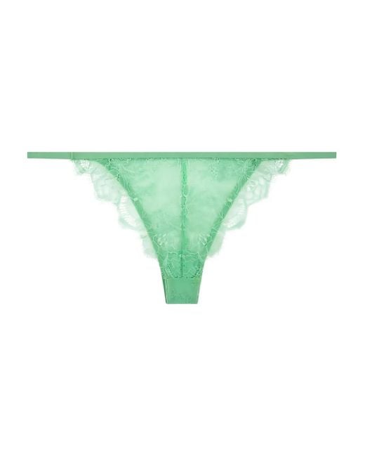 LoveStories Green Lace-Trimmed Thong