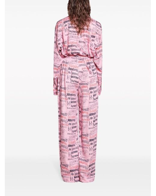 Pantaloni a gamba ampia DIY Metal di Balenciaga in Pink