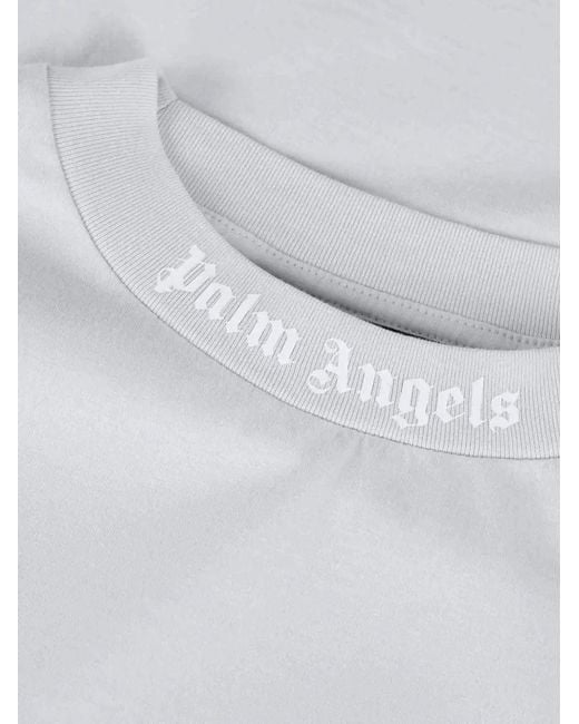 Palm Angels White Logo-Print Long-Sleeve Sweatshirt for men