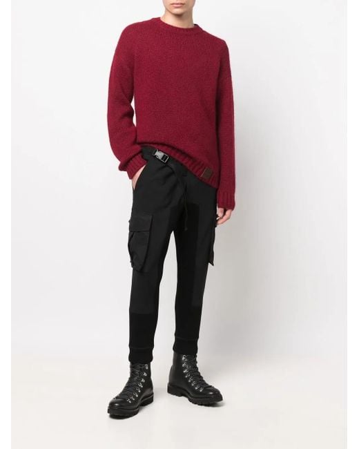 DSquared² Red Logo-Patch Knitted Jumper for men
