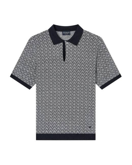 メンズ Emporio Armani シェブロン ポロシャツ Gray