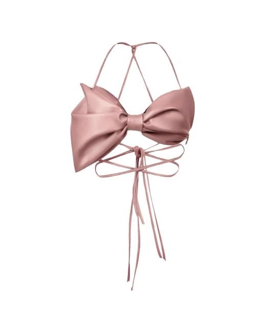 Lika Pink Bow-Shaped Crop Top