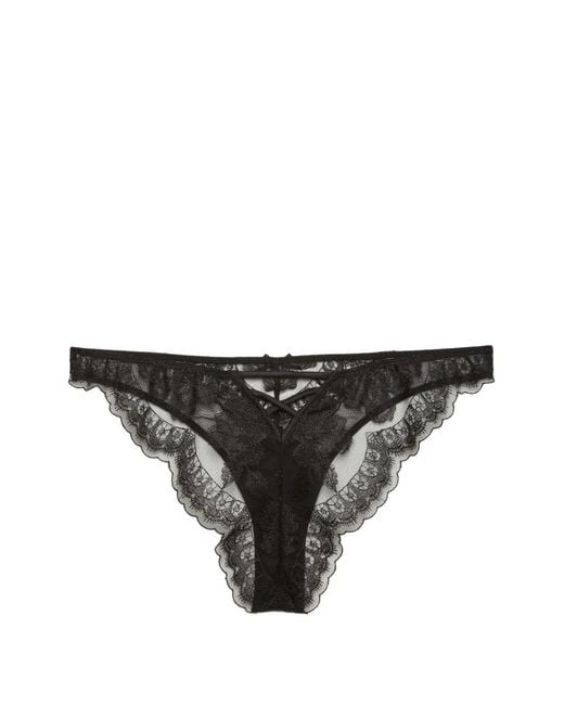Fleur du Mal Black Mila Lace-Trim Briefs