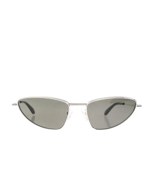 Alexander McQueen Gray T-Bar Soft Cat-Eye Sunglasses