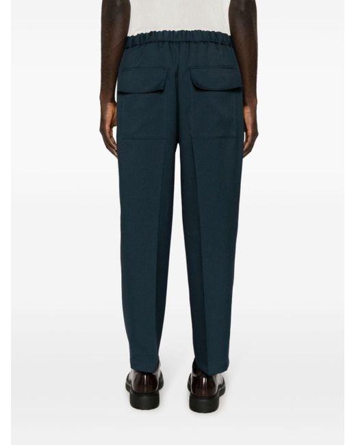 Jil Sander Blue Elasticated-waist Tapered Trousers for men