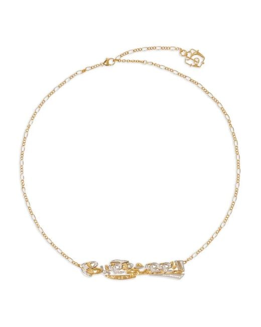 Burberry White Logo Chain Necklace for men