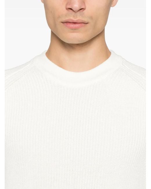 C P Company White Sea Island Lens-Detail Sweater for men