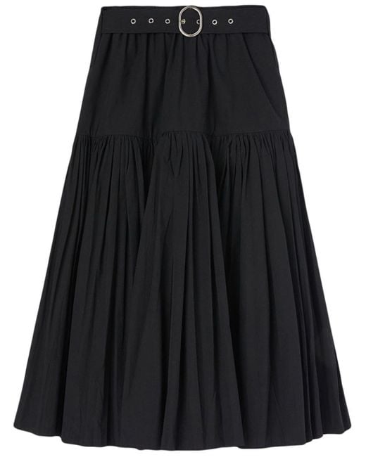 Falda midi de cintura alta Jil Sander de color Black