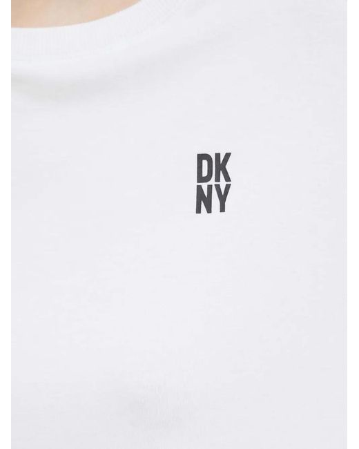 DKNY White Logo-Print Pyjama T-Shirt