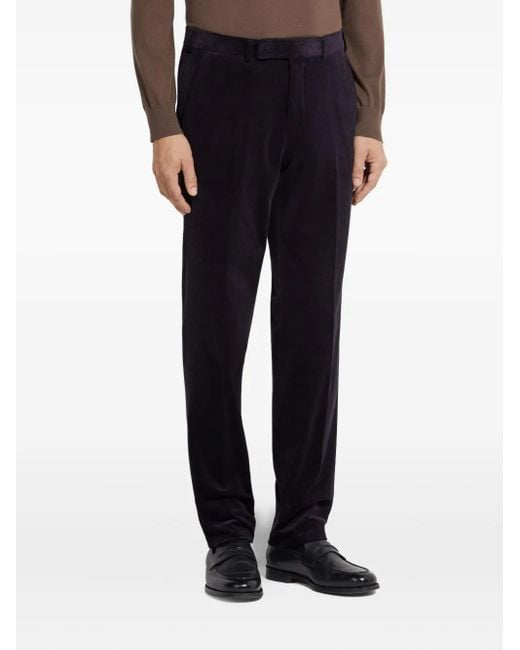 Pantalones con cierre de botón Zegna de hombre de color Blue