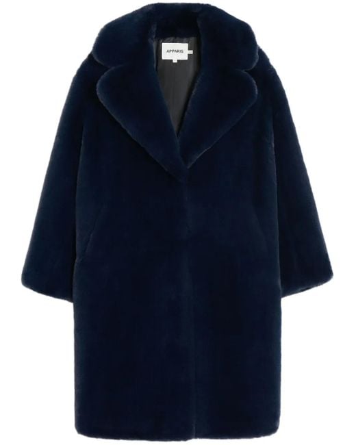 Pelliccia Sintetica Steffi Con Bavero Ampio di Apparis in Blue