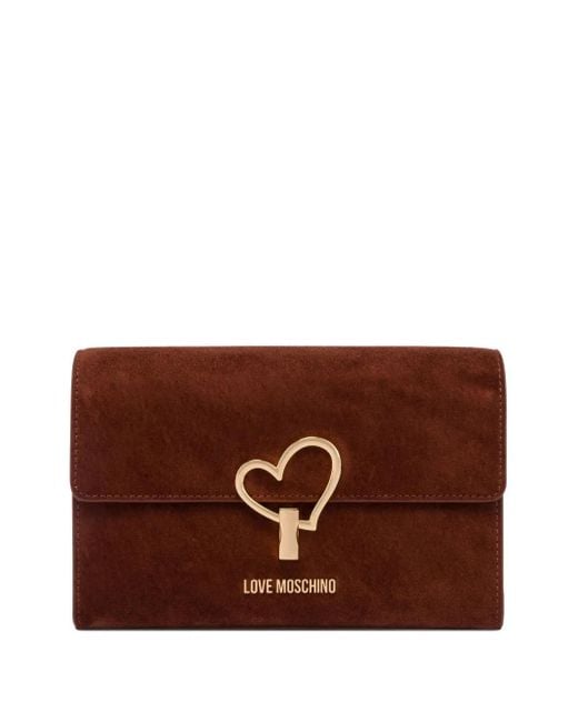 Love Moschino ハートシェイプ スエードバッグ Brown