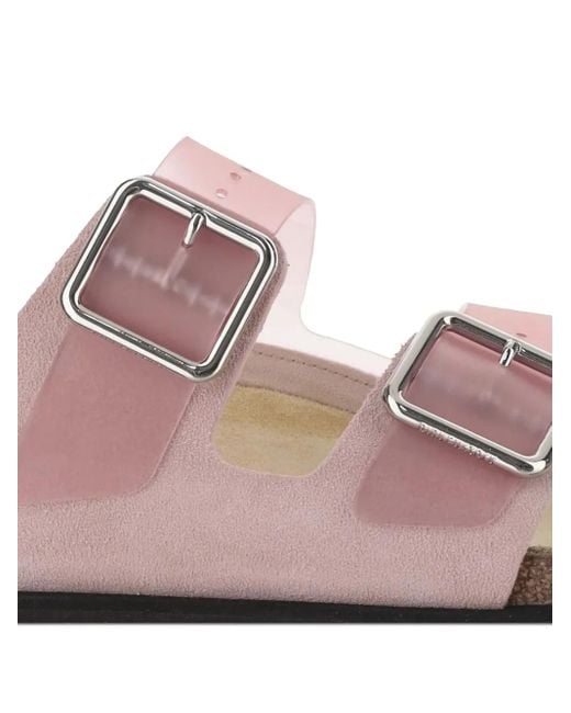 Birkenstock Arizona Pantoletten mit Schnallen in Pink für Herren