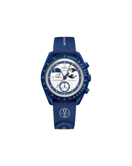 Omega Blue X Swatch Bioceramic Moonphase 42Mm Watch for men