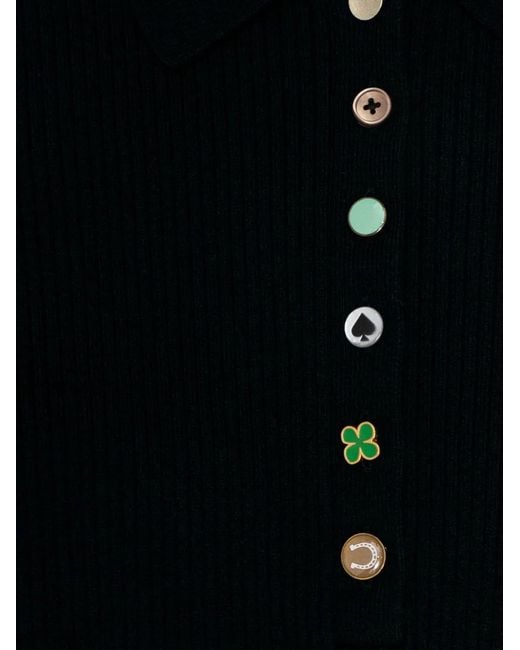 Paul Smith Black Buttoned Ribbed Midi Dress