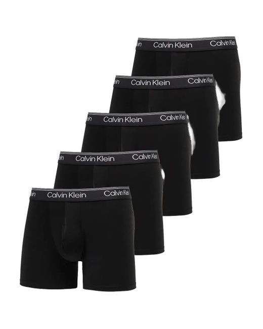 Calvin Klein Microfiber Stretch Boxer Brief in Black for Men Lyst UK