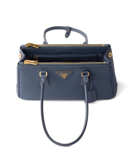 Prada Blue Galleria Medium Saffiano Leather Bag