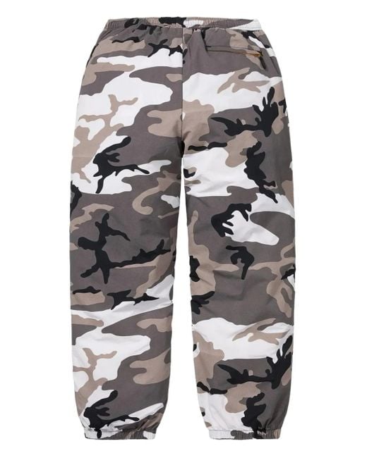 Supreme Camo-Print Zip-Detail Trousers in Gray for Men Lyst