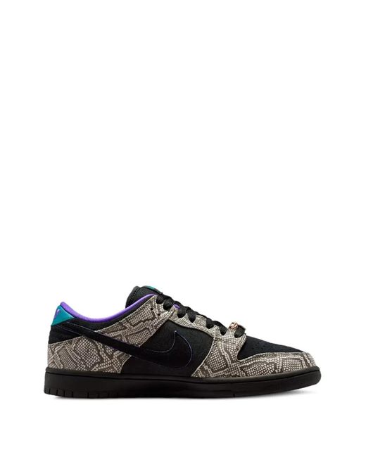Nike Black X Dashawn Jordan Sb Dunk Low Snakeskin-Pattern Sneakers for men