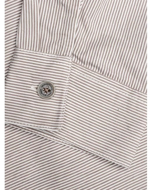 Neighborhood White Stripe Pocket Polo Shirt for men