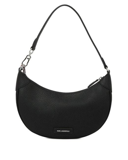 Karl Lagerfeld Black Half-Moon Shoulder Bag