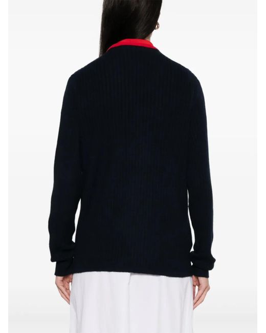 Miu Miu Blue V Neck Cashmere Sweater