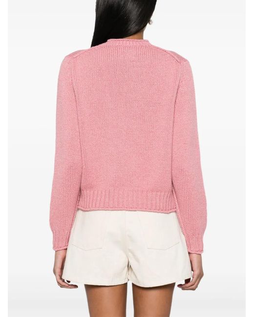 Barrie Pink Long-Sleeve Cashmere Cardigan