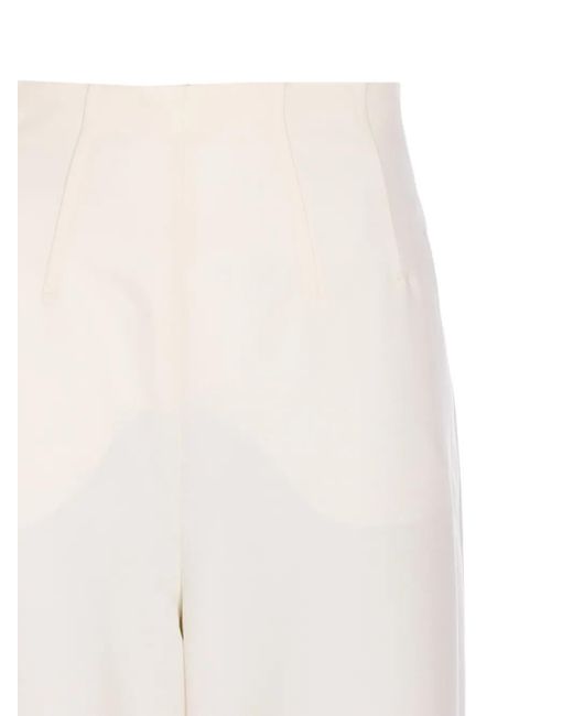 Max Mara White High-Waisted Wool Trousers