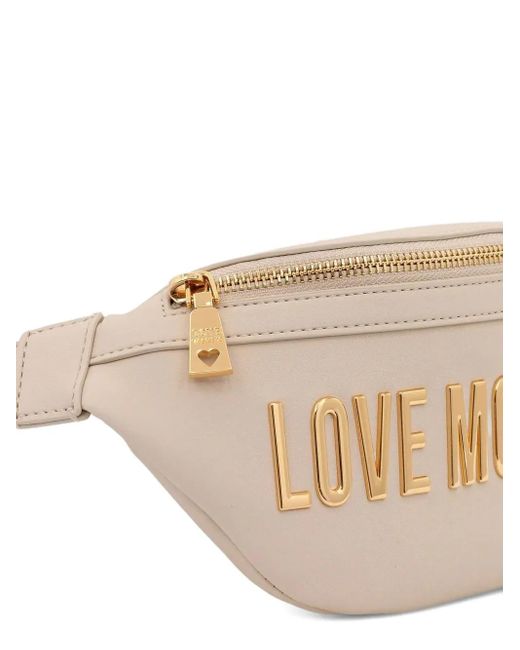 Love Moschino Natural Logo-Plaque Belt Bag