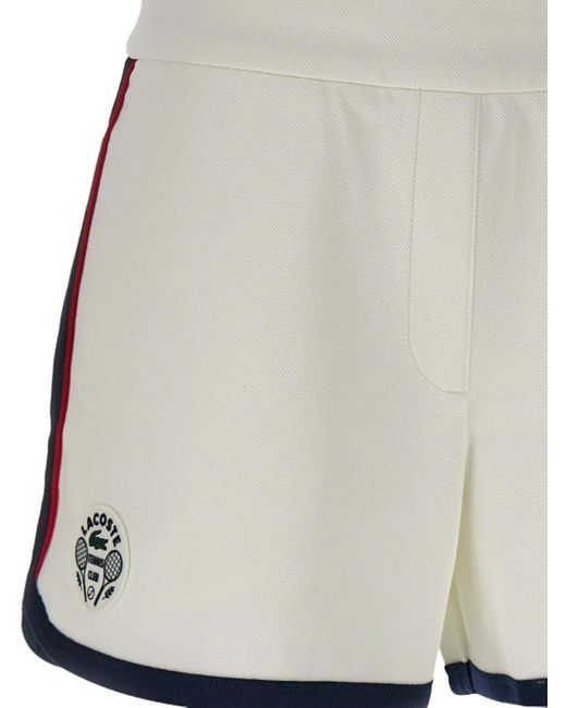 Lacoste Contrast-trim Track Shorts White