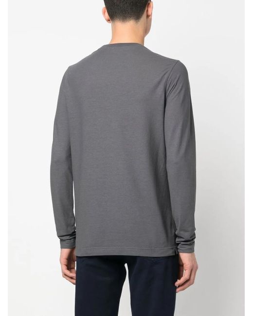 Zanone Gray Ice Cotton T-Shirt for men