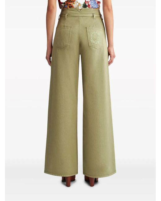 Wide pantaloni di Etro in Green