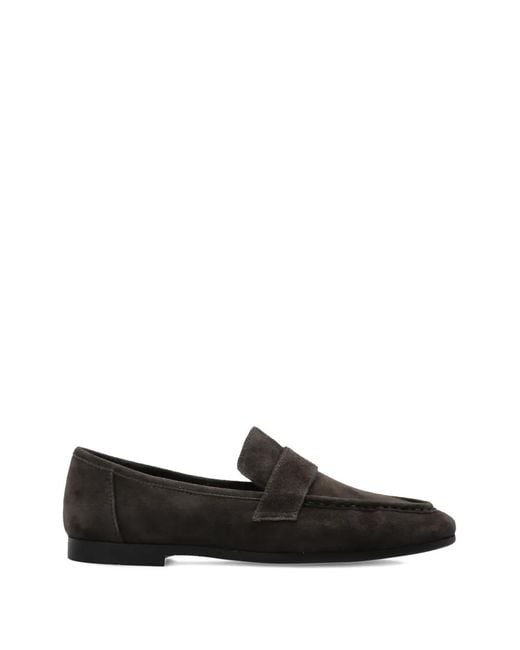 Black Suede Studio Black Mocassins Arrow En Daim