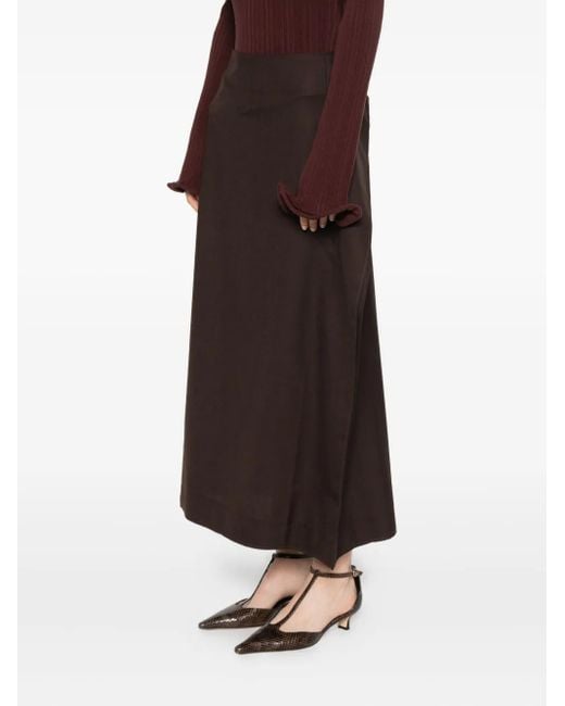 Séfr Black Button Slit Skirt