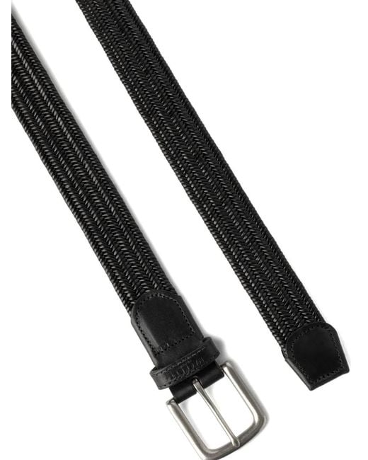 Hackett Black Braided Leather Belt for men