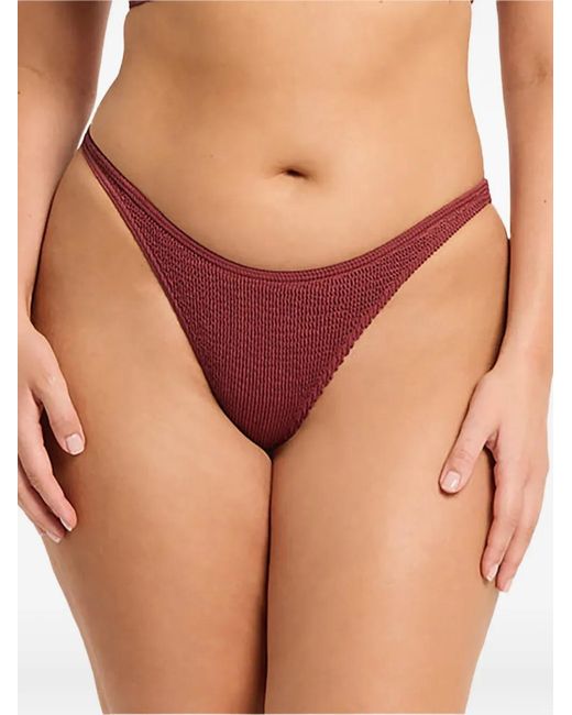 Bondeye Red Sinner Smocked Bikini Bottom
