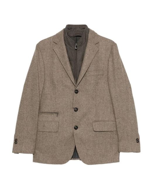 Corneliani Brown Tailored Three-Button Jacket for men