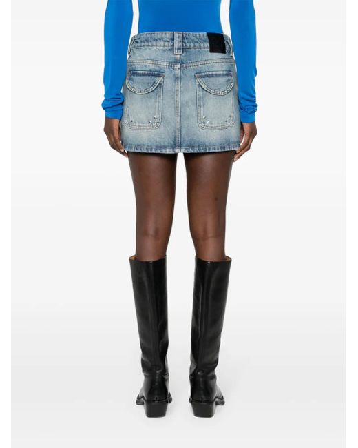 Off-White c/o Virgil Abloh Blue Off- Denim Cargo Mini Skirt