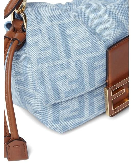 Fendi Blue Small Mamma Baguette Tote Bag