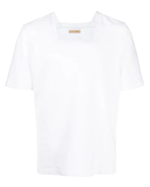 ROMEO HUNTE White Terry Square-Neck T-Shirt for men