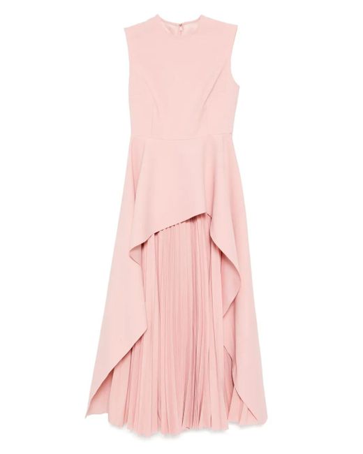 Solace London Pink Serverny-Pleated Dress