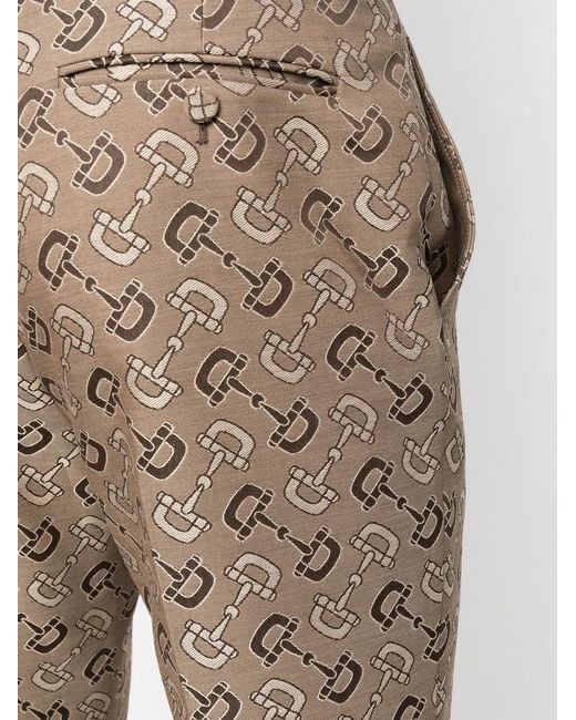 Gucci Brown Maxi Horsebit Tailored Trousers for men