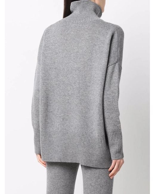 Lisa Yang Gray Heidi Knitted Roll-Neck Jumper