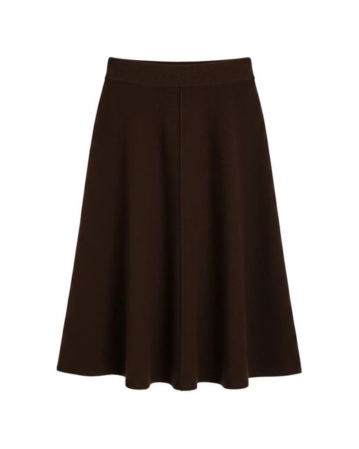 Chinti & Parker Brown Seam-Detail A-Line Midi Skirt