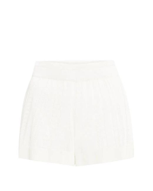 Donde Esteban White Cream Pattern Shorts