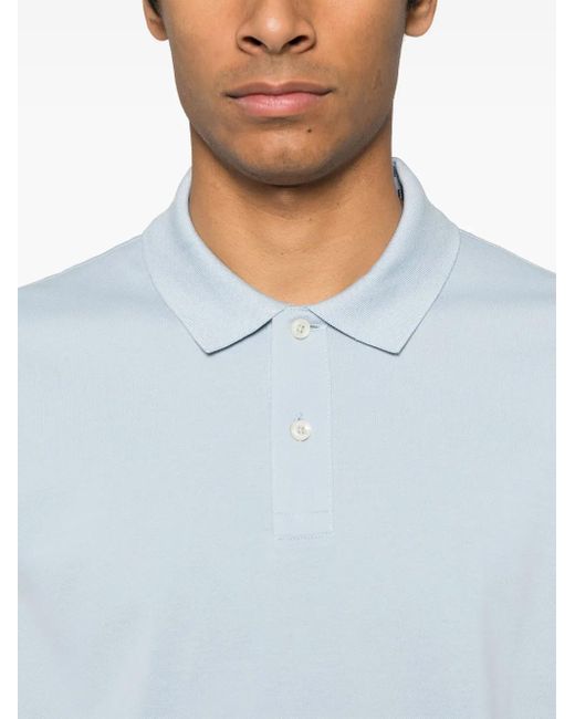 Boss Blue Striped-Trim Polo Shirt for men