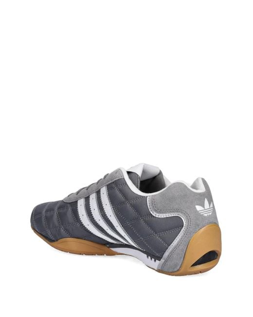 Adidas Gray Adiracer Lo Quilted 3-Stripe Sneakers