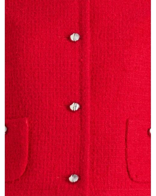 Chaqueta De Tweed Con Bolsillos De Parche Patou de color Red